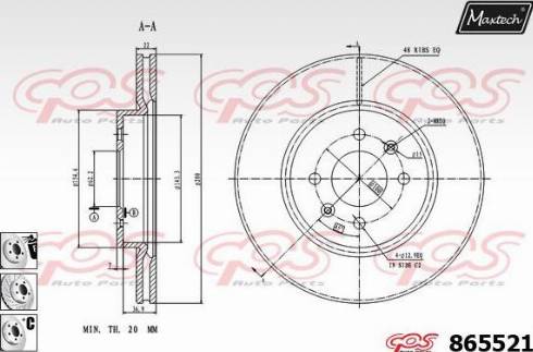 Maxtech 865521.6880 - Тормозной диск unicars.by