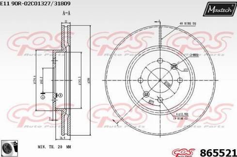 Maxtech 865521.0060 - Тормозной диск unicars.by