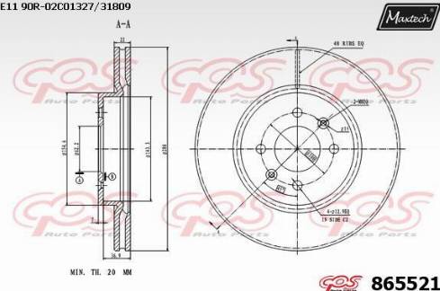 Maxtech 865521.0000 - Тормозной диск unicars.by