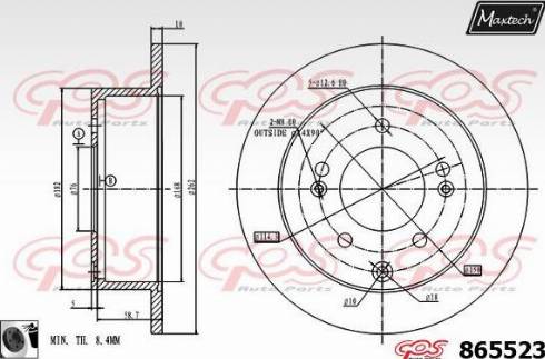 Maxtech 865523.0060 - Тормозной диск unicars.by