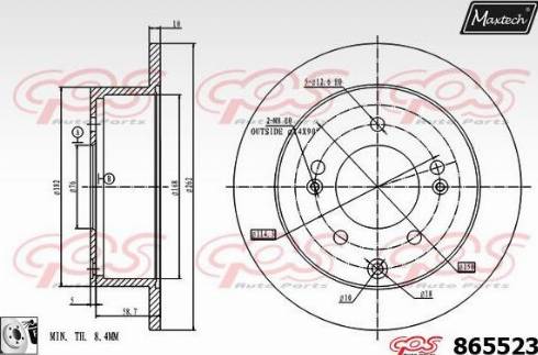 Maxtech 865523.0080 - Тормозной диск unicars.by