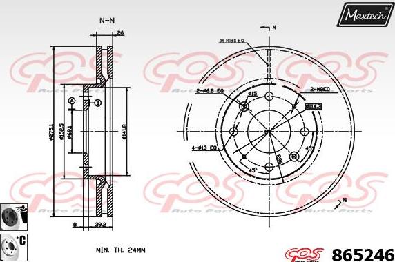 Maxtech 865242 - Тормозной диск unicars.by