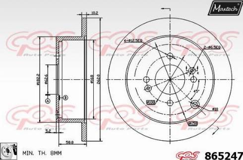 Maxtech 865247.0080 - Тормозной диск unicars.by