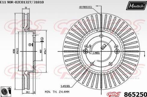 Maxtech 865250.0060 - Тормозной диск unicars.by