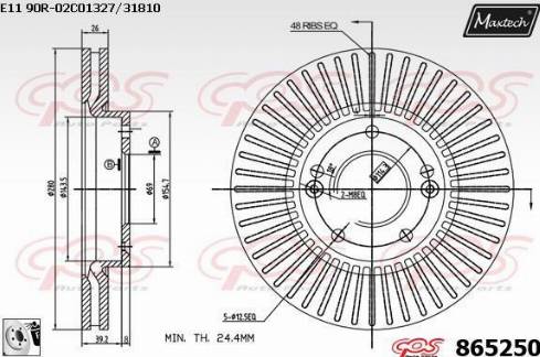 Maxtech 865250.0080 - Тормозной диск unicars.by