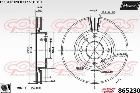 Maxtech 865230.0060 - Тормозной диск unicars.by