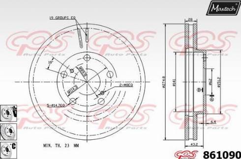 Maxtech 861090.6880 - Тормозной диск unicars.by