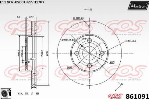 Maxtech 861091.0060 - Тормозной диск unicars.by