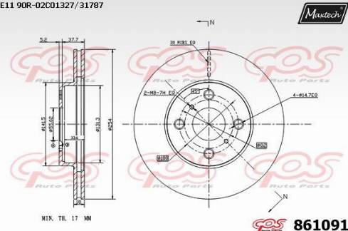 Maxtech 861091.0000 - Тормозной диск unicars.by