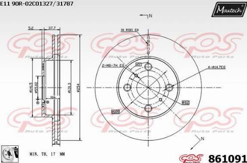 Maxtech 861091.0080 - Тормозной диск unicars.by