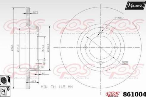 Maxtech 861004.6060 - Тормозной диск unicars.by