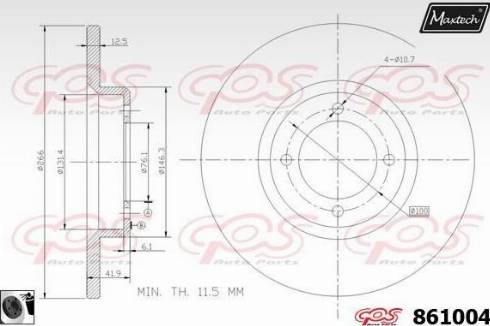 Maxtech 861004.0060 - Тормозной диск unicars.by