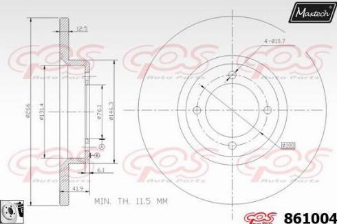 Maxtech 861004.0080 - Тормозной диск unicars.by