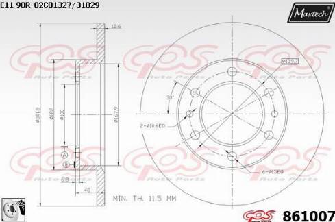 Maxtech 861007.0080 - Тормозной диск unicars.by