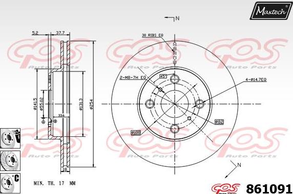 Maxtech 861007 - Тормозной диск unicars.by