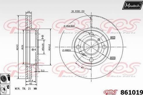 Maxtech 861019.6060 - Тормозной диск unicars.by