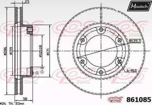 Maxtech 861085.0000 - Тормозной диск unicars.by