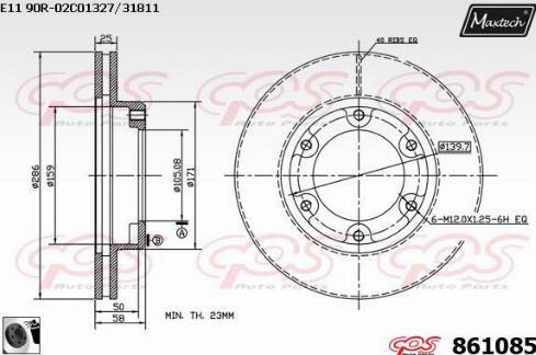 Maxtech 861085.0060 - Тормозной диск unicars.by