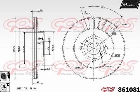 Maxtech 861081.6060 - Тормозной диск unicars.by