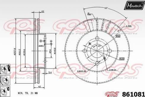 Maxtech 861081.6880 - Тормозной диск unicars.by