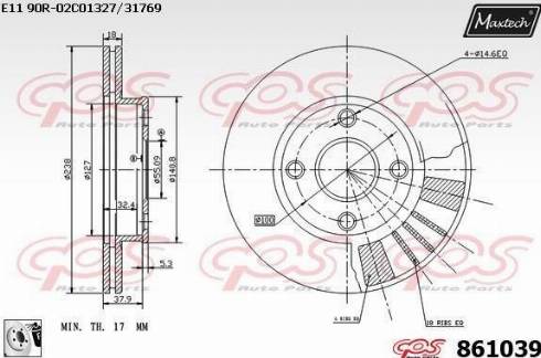 Maxtech 861039.0080 - Тормозной диск unicars.by