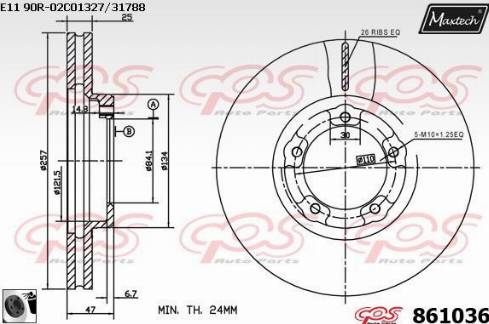 Maxtech 861036.0060 - Тормозной диск unicars.by