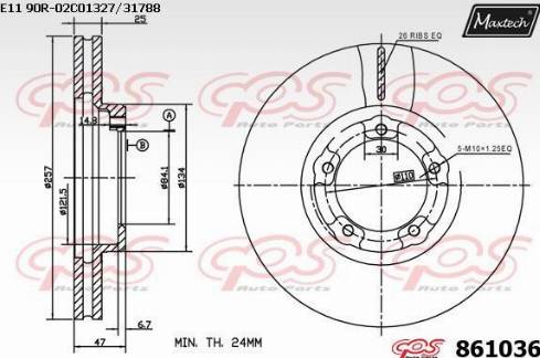 Maxtech 861036.0000 - Тормозной диск unicars.by