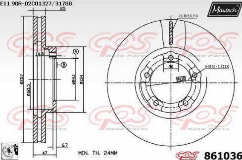 Maxtech 861036.0080 - Тормозной диск unicars.by