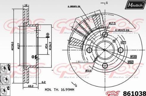 Maxtech 861038.6880 - Тормозной диск unicars.by