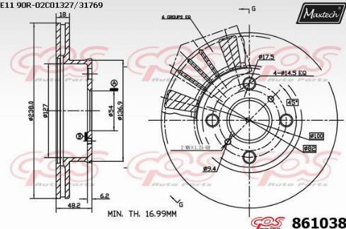 Maxtech 861038.0000 - Тормозной диск unicars.by