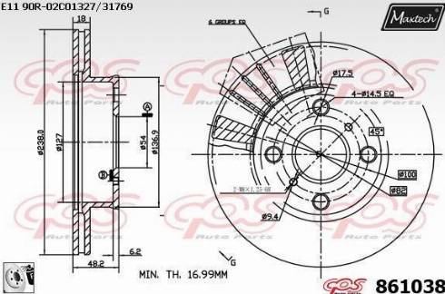 Maxtech 861038.0080 - Тормозной диск unicars.by