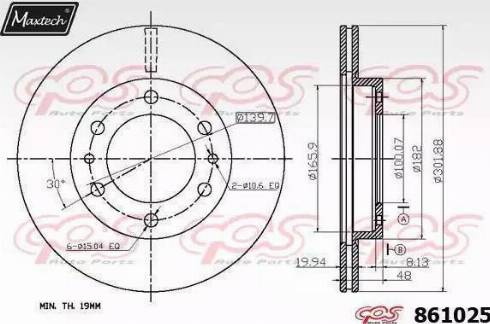 Maxtech 861025.0000 - Тормозной диск unicars.by