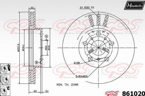 Maxtech 861020.6980 - Тормозной диск unicars.by