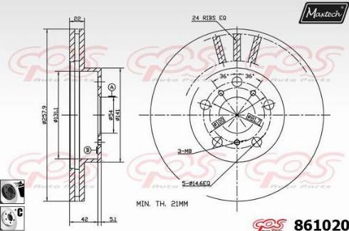 Maxtech 861020.6060 - Тормозной диск unicars.by