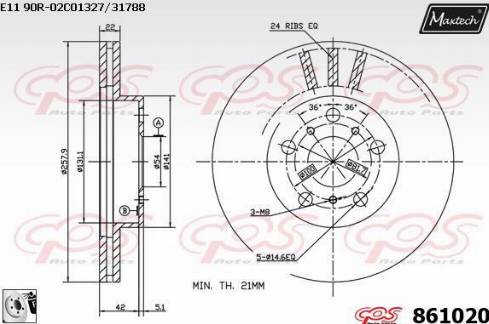 Maxtech 861020.0080 - Тормозной диск unicars.by