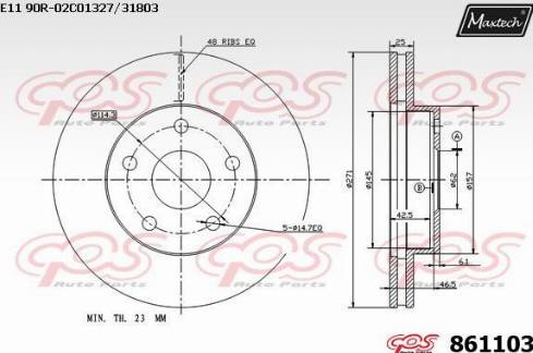 Maxtech 861103.0000 - Тормозной диск unicars.by