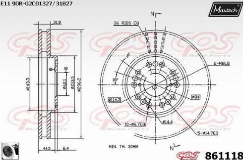 Maxtech 861118.0060 - Тормозной диск unicars.by