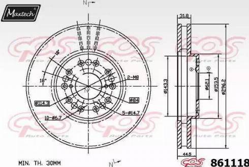 Maxtech 861118.6060 - Тормозной диск unicars.by