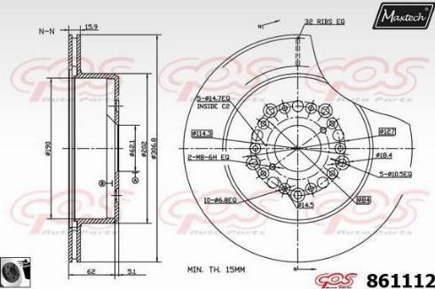 Maxtech 861112.0060 - Тормозной диск unicars.by