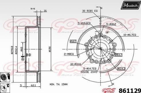 Maxtech 861129.6060 - Тормозной диск unicars.by