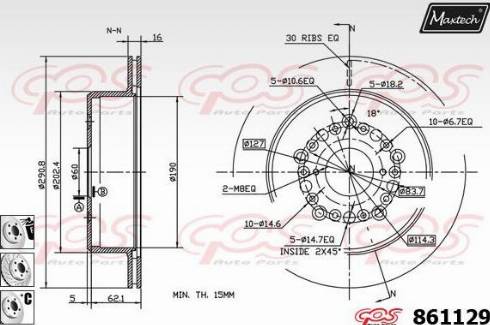 Maxtech 861129.6880 - Тормозной диск unicars.by