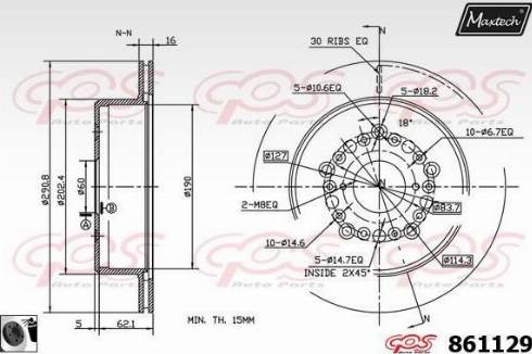 Maxtech 861129.0060 - Тормозной диск unicars.by