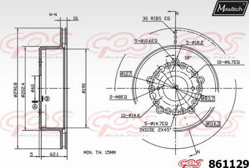 Maxtech 861129.0000 - Тормозной диск unicars.by