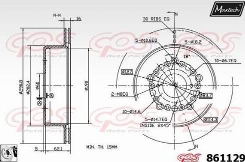 Maxtech 861129.0080 - Тормозной диск unicars.by