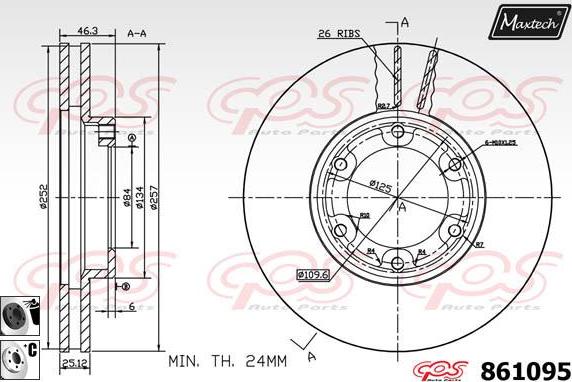 Maxtech 861129 - Тормозной диск unicars.by