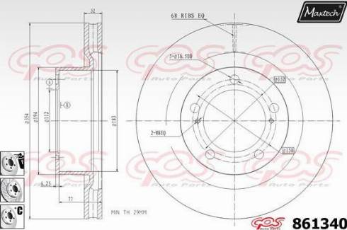 Maxtech 861340.6880 - Тормозной диск unicars.by