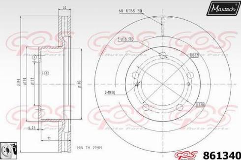 Maxtech 861340.0080 - Тормозной диск unicars.by