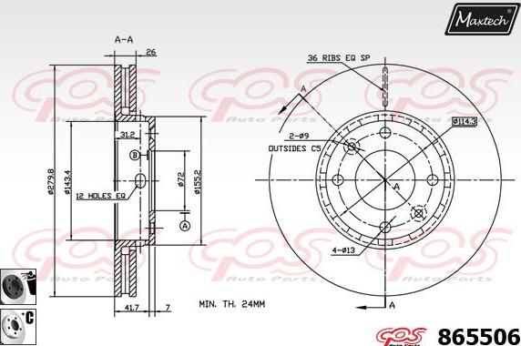 Maxtech 861340 - Тормозной диск unicars.by