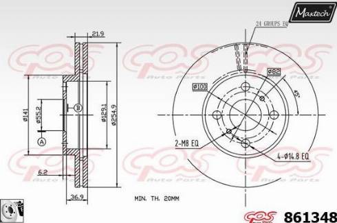 Maxtech 861348.0080 - Тормозной диск unicars.by