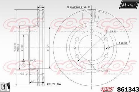 Maxtech 861343.0080 - Тормозной диск unicars.by